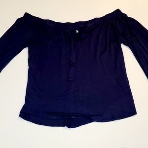 Active USA navy off the shoulder 3/4 sleeve top